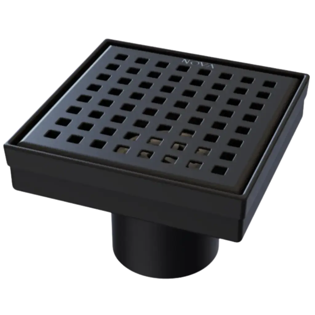 REJILLA DESAGUE SQUARE NOIR 10X10CM NOVA