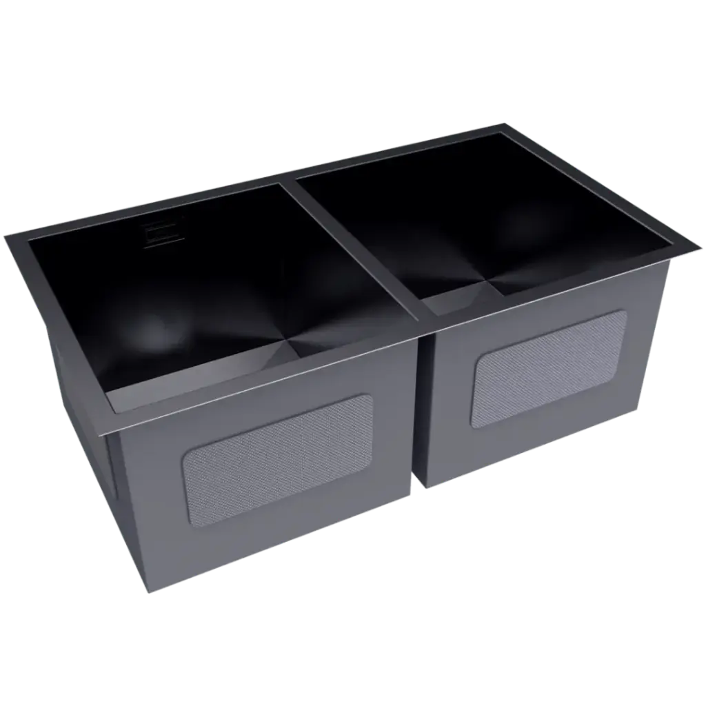 [NVFRG1339] FREGADERO DOBLE TINA 80CM NEGRO MATE NOVA