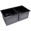 FREGADERO DOBLE TINA 80CM NEGRO MATE NOVA