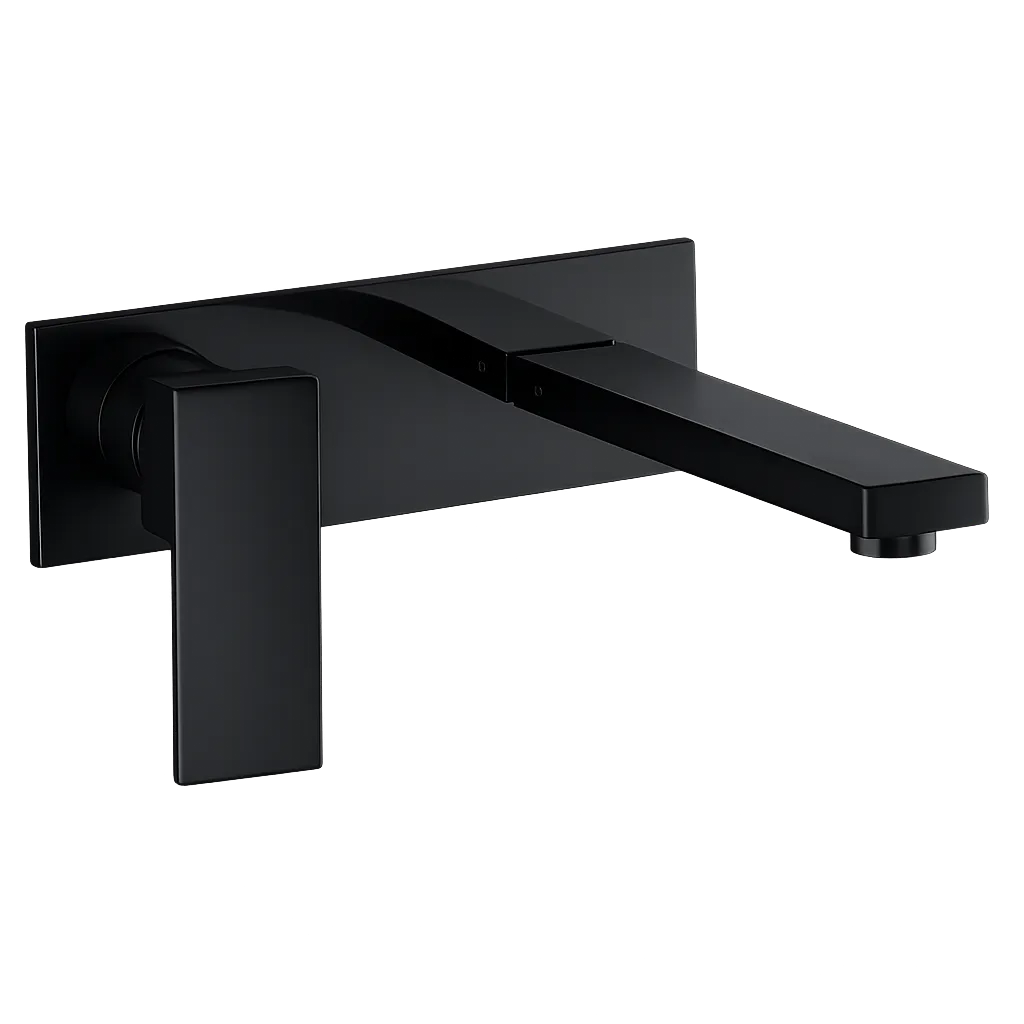 GRIFERIA DE LAVAMANOS DE PARED LEXUS NEGRO MATE CASTEL