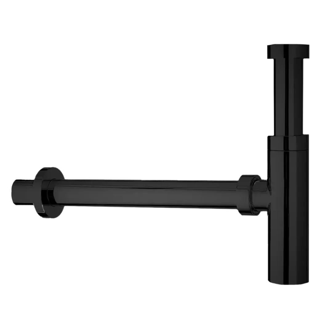 SIFON DE LAVAMANOS DECORATIVO NEGRO MATE CASTEL