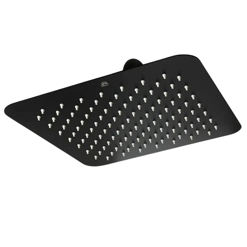 DUCHA REGADERA CUADRADA 30CM NEGRO MATE FUNDICION PACIFICO