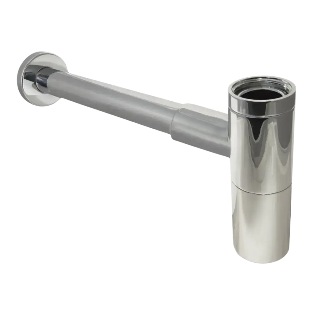 SIFON DE LAVAMANOS DECORATIVO DELUXE CROMADO FUNDICION PACIFICO