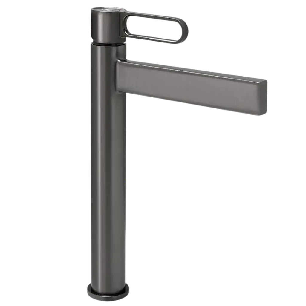 [30GLV0073GM] GRIFERIA DE LAVAMANOS ALTA PRESTIGE GUN METAL FUNDICION PACIFICO