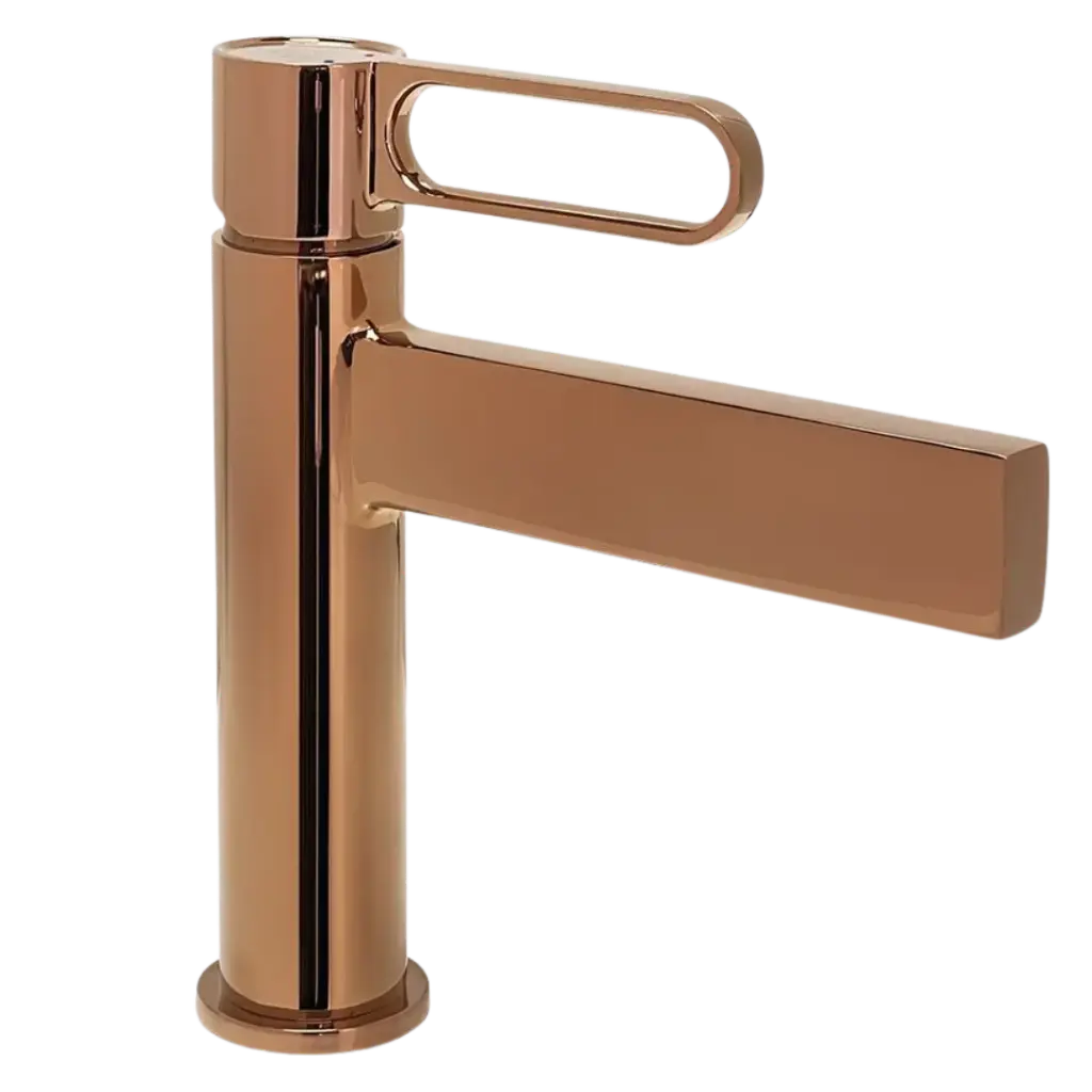 GRIFERIA DE LAVAMANOS BAJA PRESTIGE ROSE GOLD FUNDICION PACIFICO
