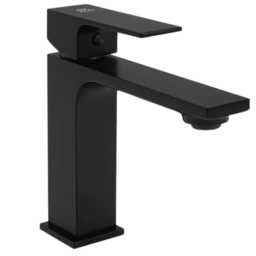 GRIFERIA DE LAVAMANOS BAJA BLACK QUADRA FUNDICION PACIFICO