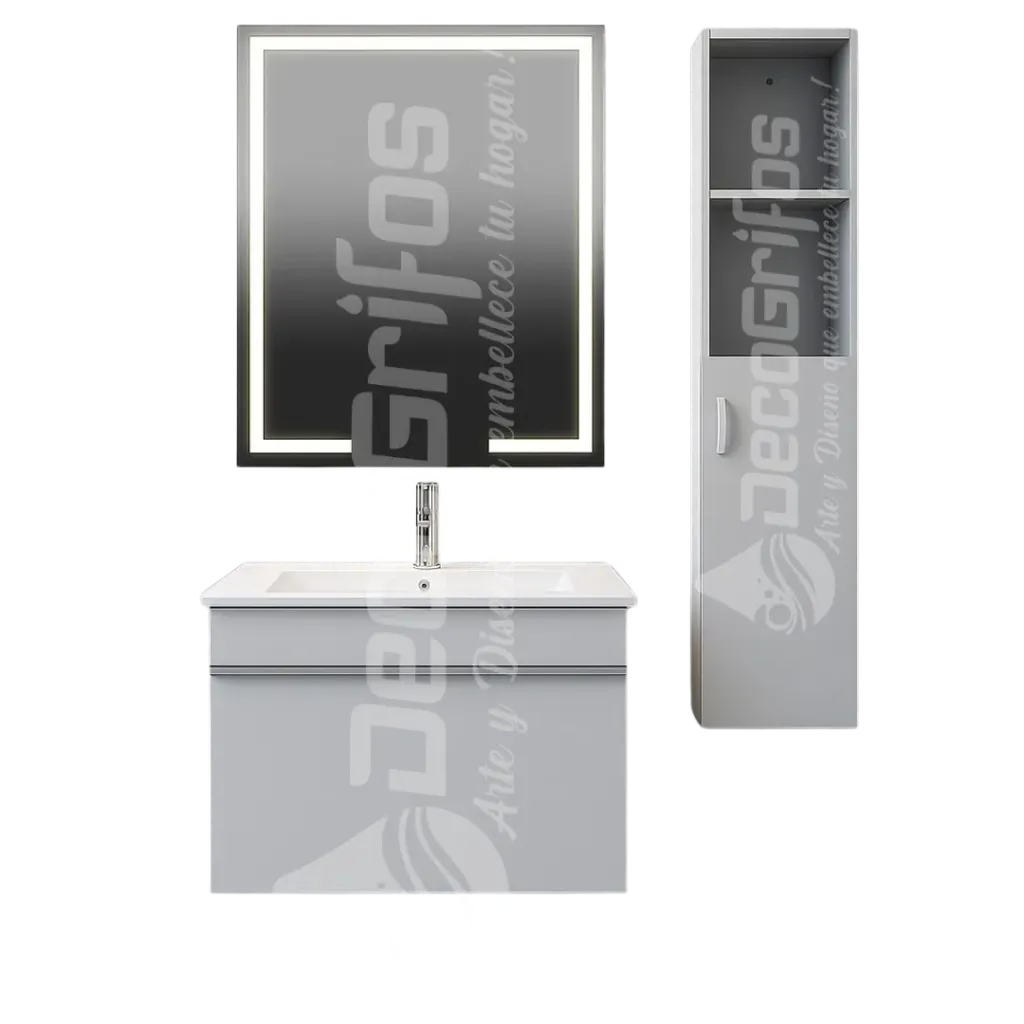 MUEBLE DE BAÑO PHUKET COMPLETO 60CM GRIS CLARO THAI