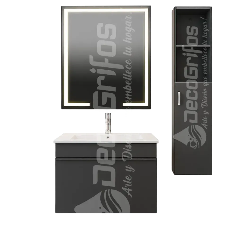 MUEBLE DE BAÑO PHUKET COMPLETO 60CM GRIS OSCURO THAI