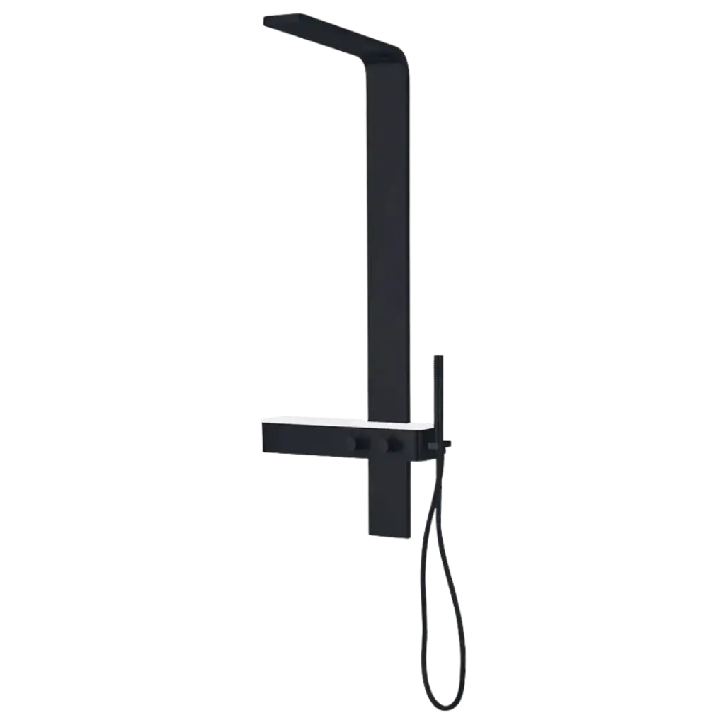 [QM 14.800.1020 B] TORRE DE DUCHA CON MIXER Y DUCHA DE MANO SUPREME BLACK QUALITY METAL