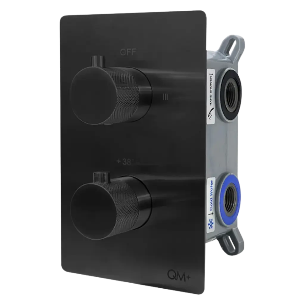 [QM 14.800.1008 B] MIXER TERMOSTATICO PARA DUCHA SUPREME NERO MATE QUALITY METAL