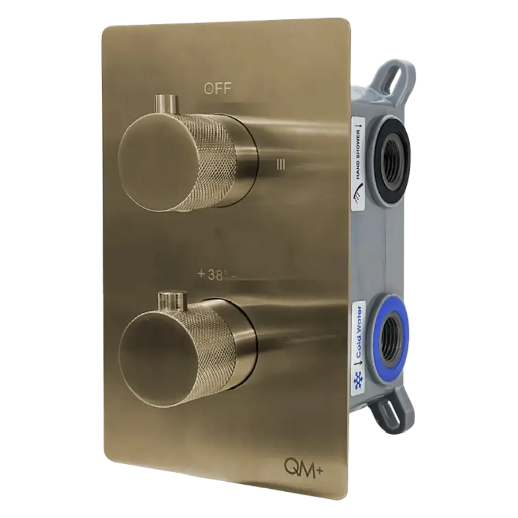 [QM 14.800.1009 G] MIXER TERMOSTATICO PARA DUCHA SUPREME GOLD QUALITY METAL