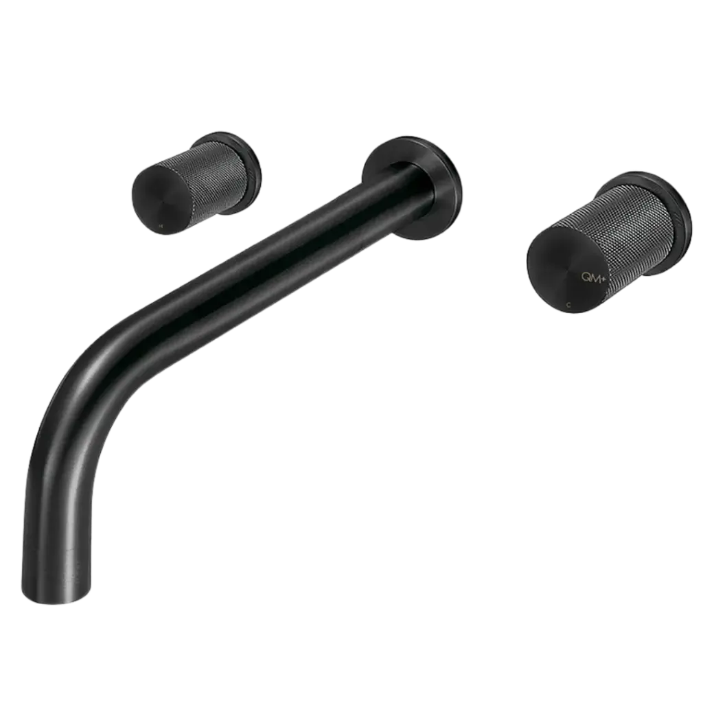GRIFERIA DE LAVAMANOS DE PARED SUPREME NEGRO MATE QUALITY METAL