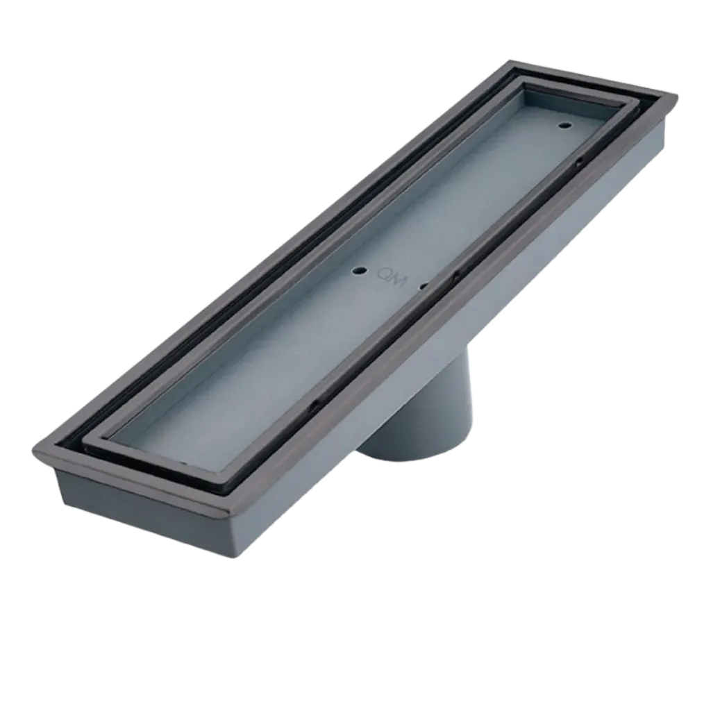 [QM 88.300.12 GR] REJILLA DESAGUE LINEAL VEIL 30.5CM GUN GREY QUALITY METAL