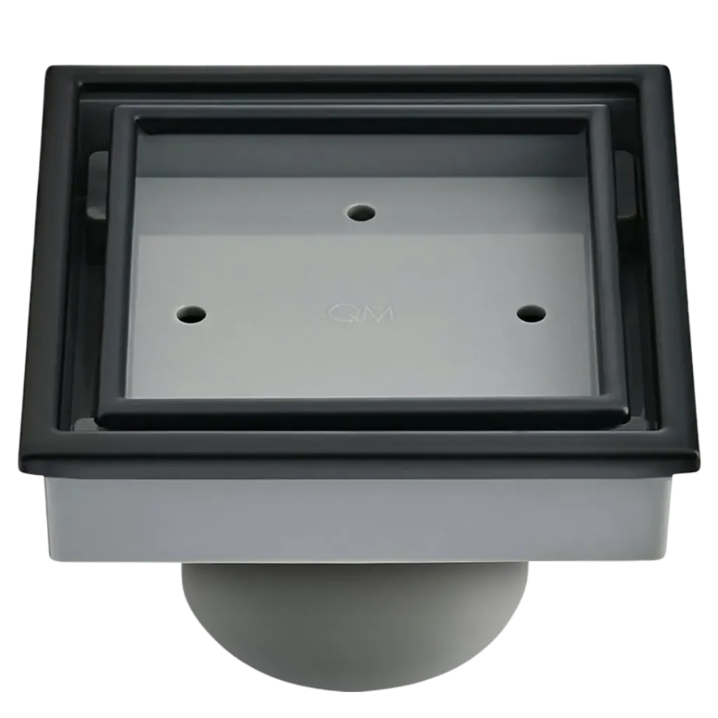 REJILLA DESAGUE CENTRAL VEIL 15X15CM NEGRO MATE QUALITY METAL