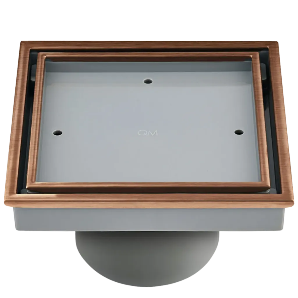 [QM 88.300.04 BR] REJILLA DESAGUE CENTRAL VEIL 10X10CM BRONCE QUALITY METAL