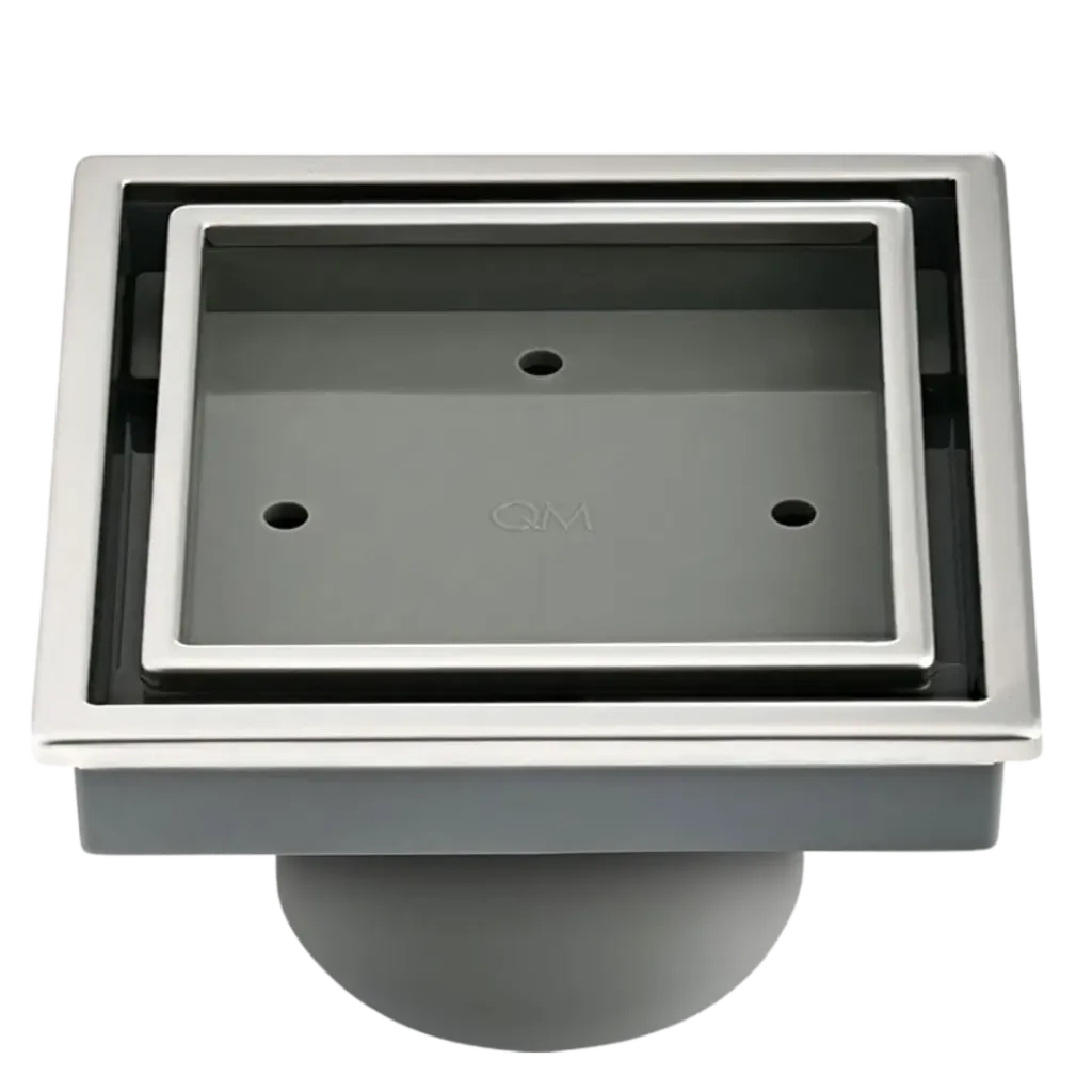 REJILLA DESAGUE CENTRAL VEIL 10X10CM SATINADO QUALITY METAL