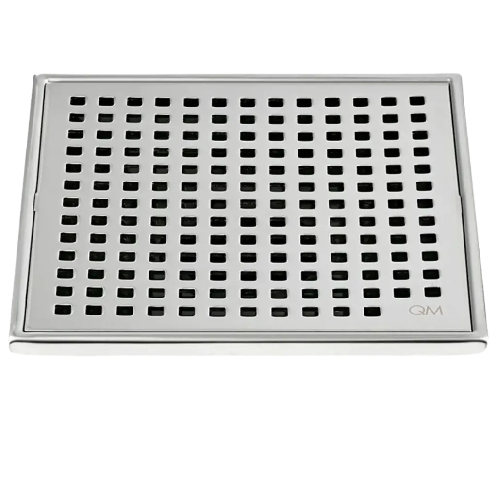 [QM 88.100.06 ST] REJILLA DESAGUE CENTRAL MIRA SATINADO 15X15CM QUALITY METAL