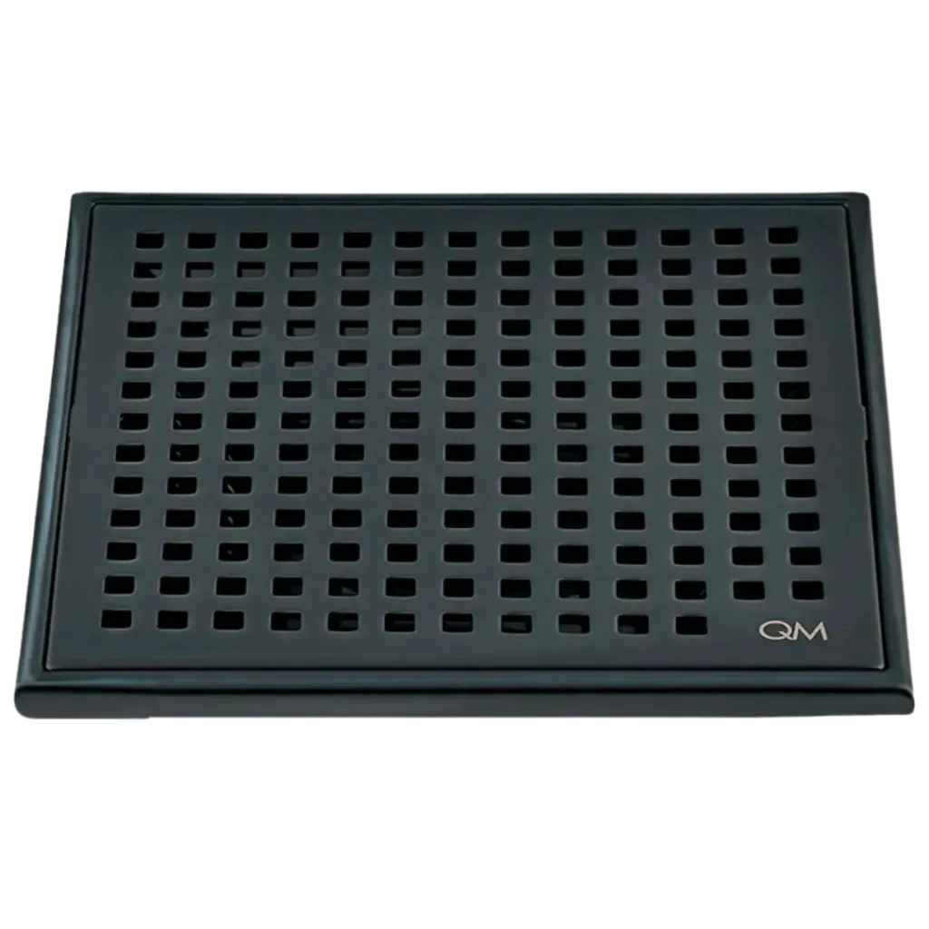 [QM 88.100.06 BK] REJILLA DESAGUE CENTRAL MIRA 15X15CM NEGRO MATE QUALITY METAL