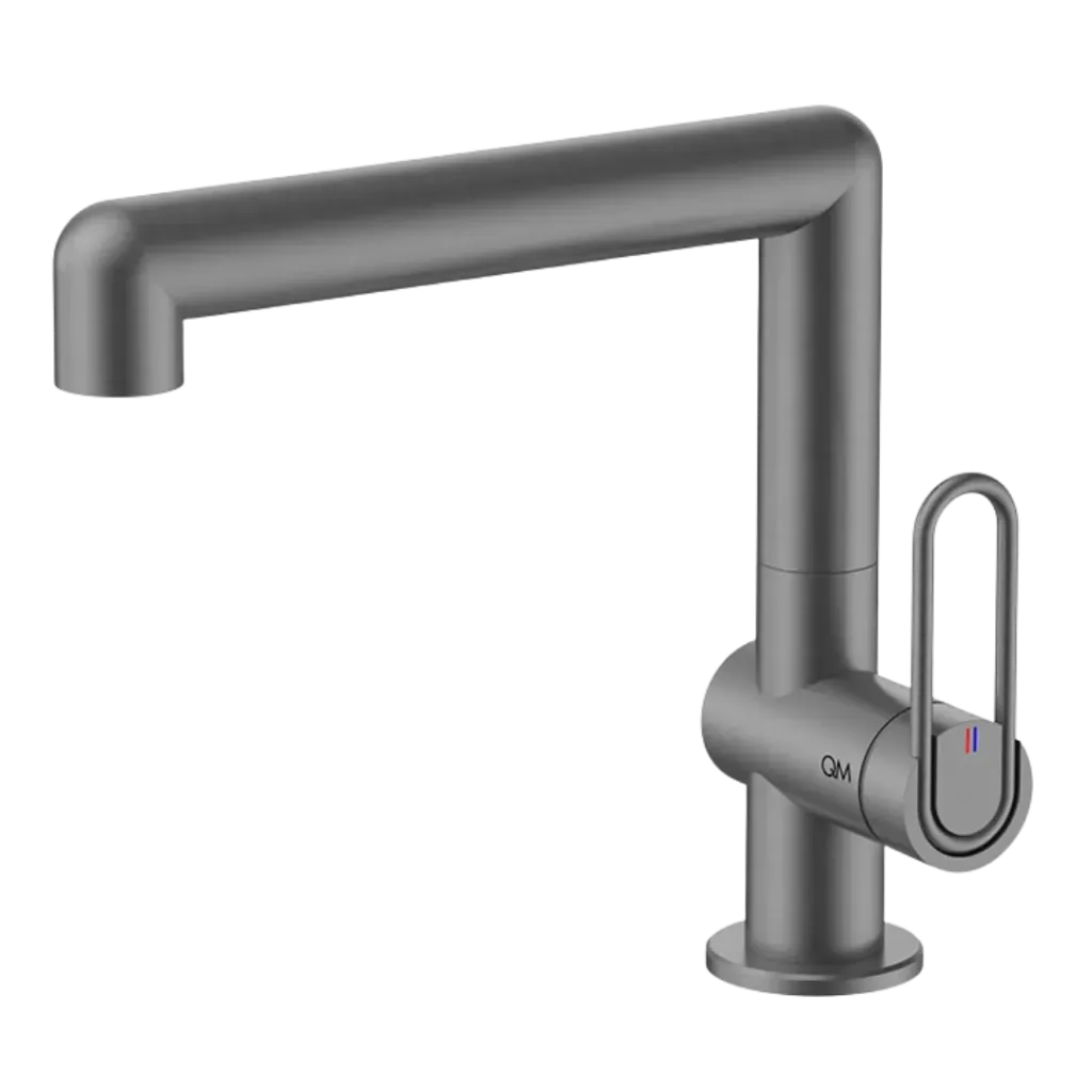 GRIFERIA DE LAVAMANOS BAJA LOTUS ANGULAR GUN GREY QUALITY METAL