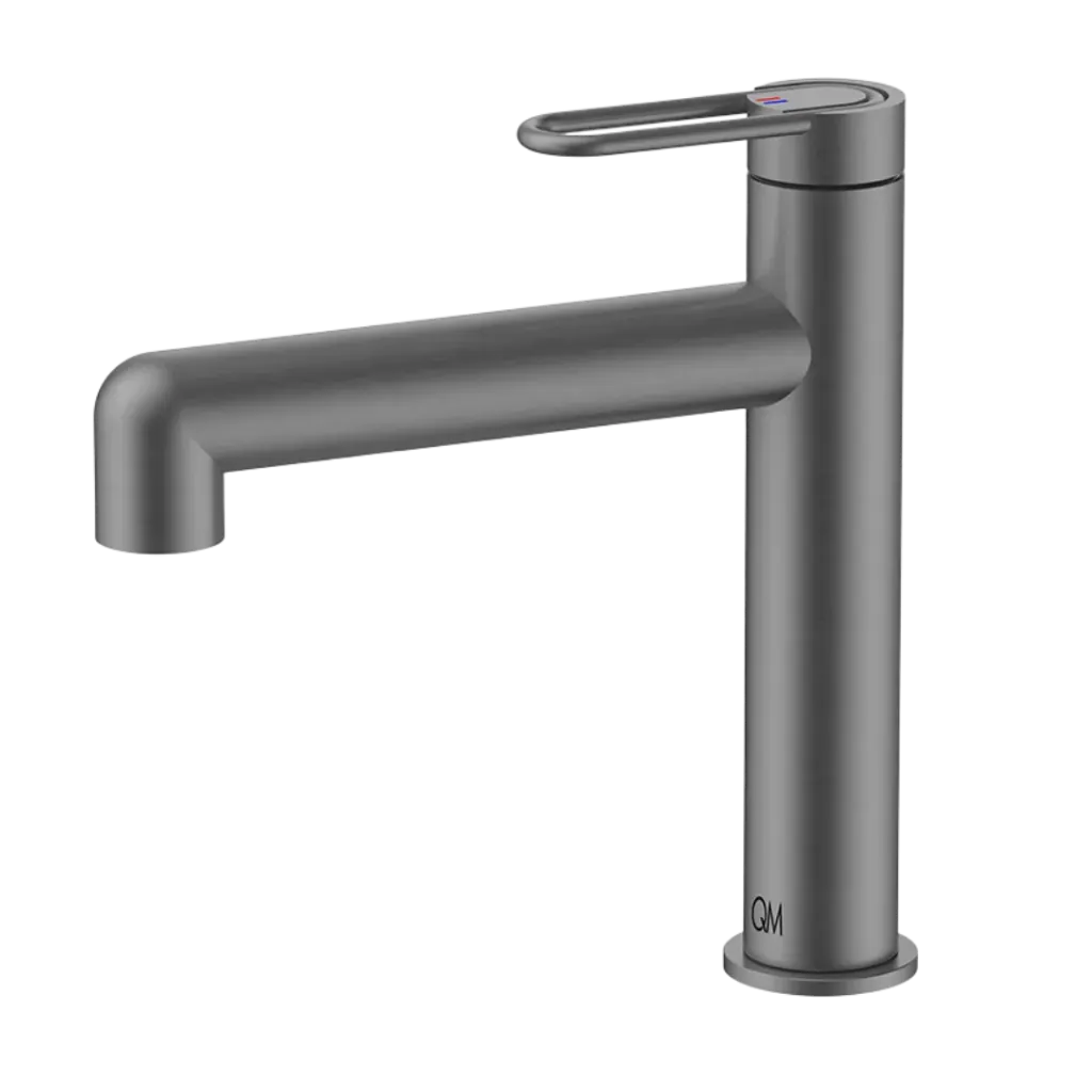 [QM 14.700.2002 GR] GRIFERIA DE LAVAMANOS BAJA LOTUS GUN GREY QUALITY METAL
