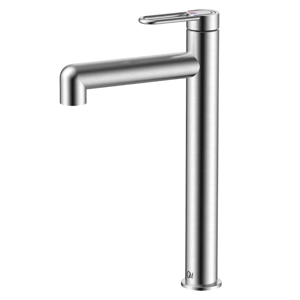 [QM 14.700.2004 ST] GRIFERIA DE LAVAMANOS ALTA LOTUS SATINADO QUALITY METAL