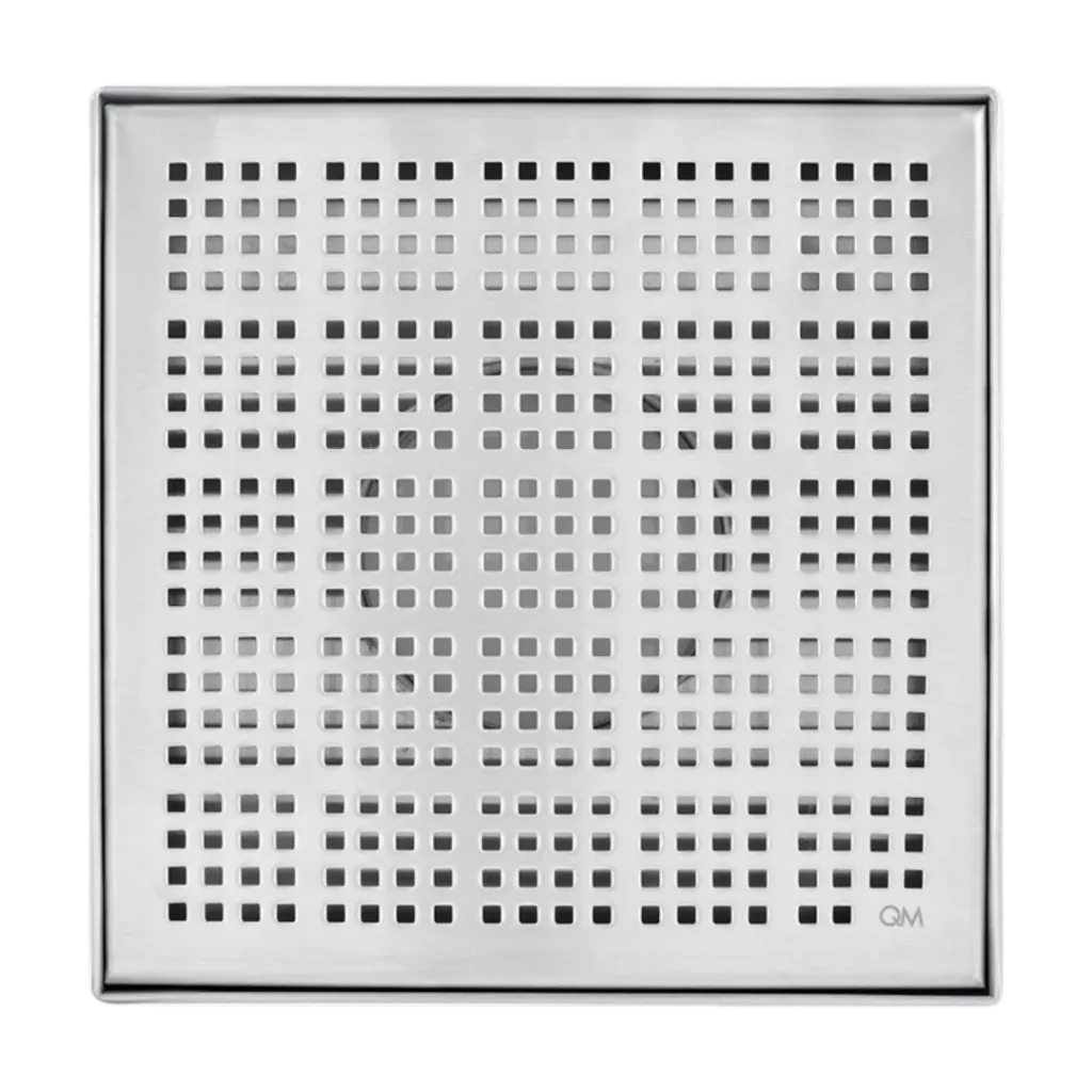 [QM 14.100.2011] REJILLA DESAGUE CENTRAL KAI 20X20CM SATINADO QUALITY METAL