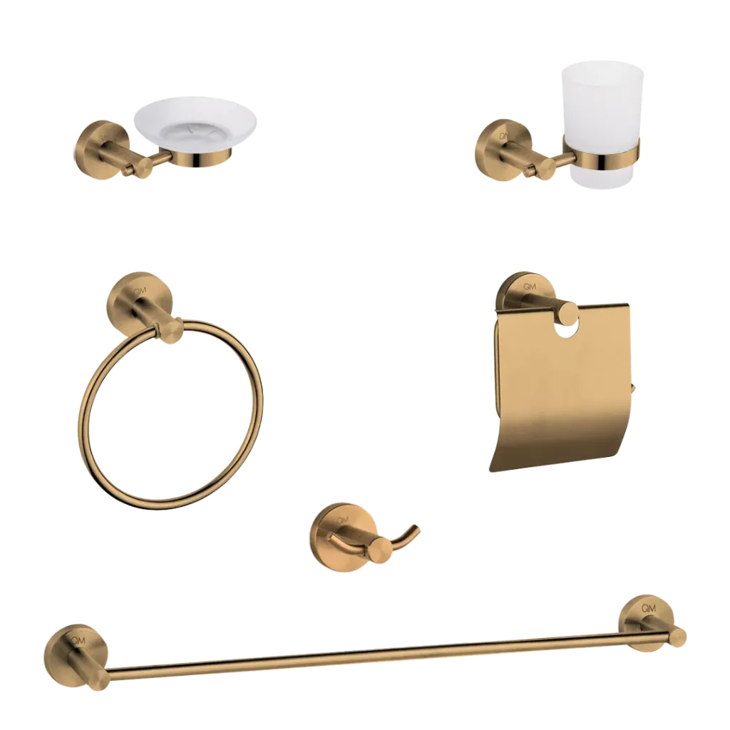 [QM 14.100.1503 BR] SET DE ACCERORIOS 6 PIEZAS RIA BRONCE QUALITY METAL