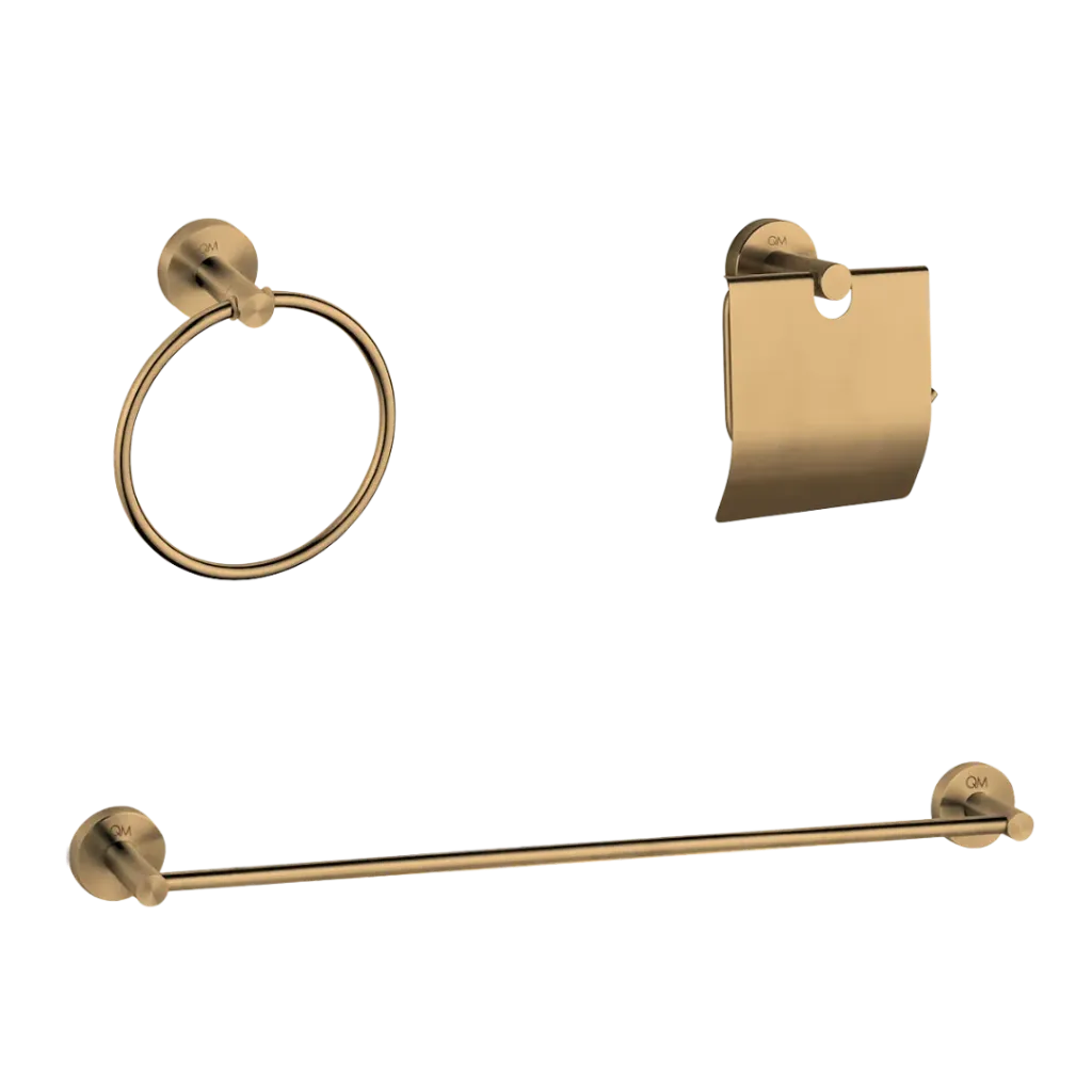 [QM 14.100.1504 BR] SET DE ACCERORIOS 3 PIEZAS RIA BRONCE QUALITY METAL