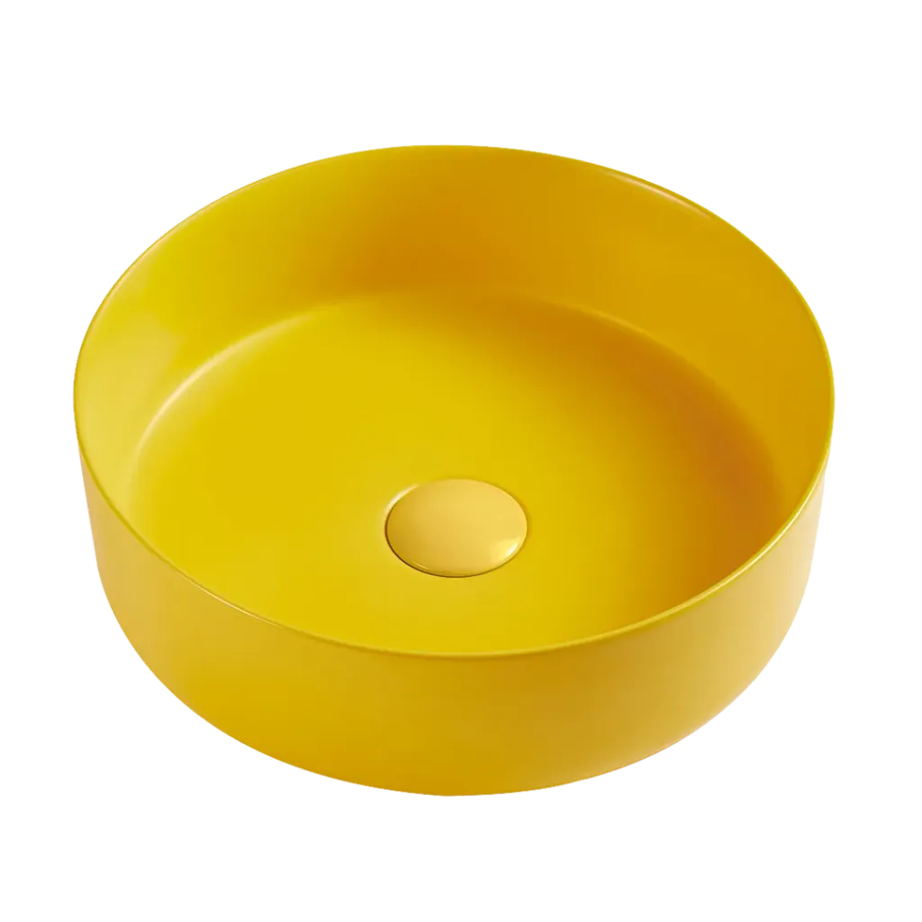 LAVAMANOS REDONDO 35.5CM MOSTAZA KUBO