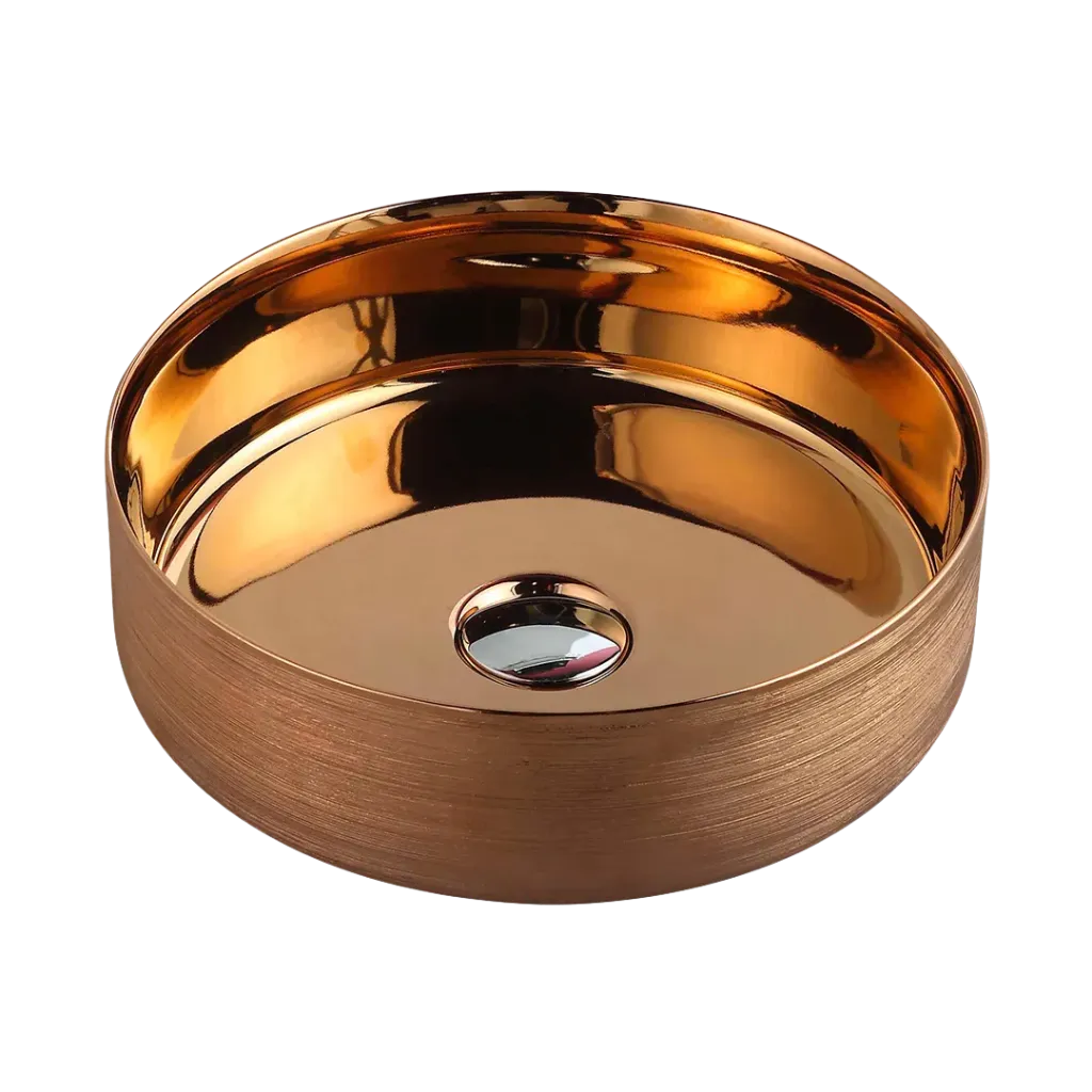 LAVAMANOS REDONDO 35.5CM CEPILLADO ROSE GOLD KUBO