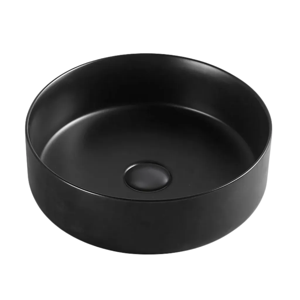 LAVAMANOS REDONDO 35.5CM NEGRO MATE KUBO