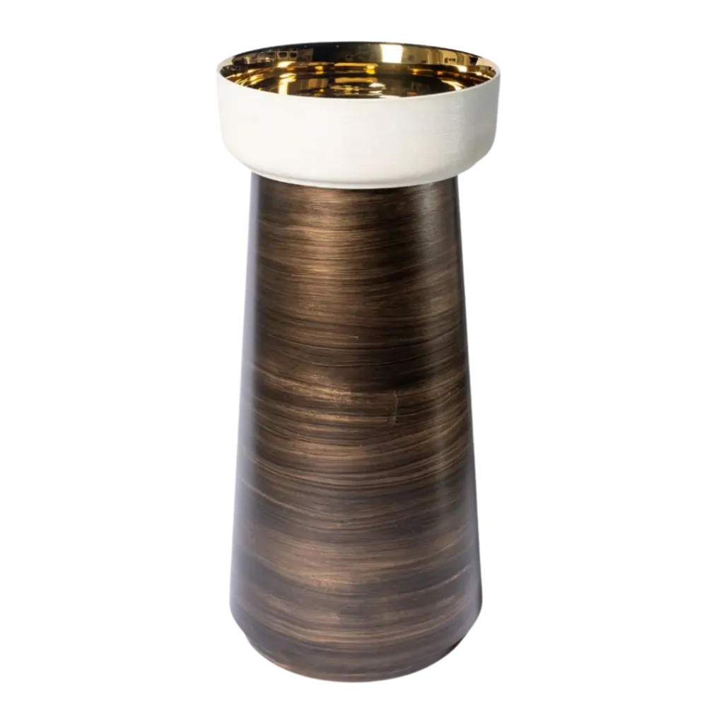 BASE DE LAVAMANOS LUPO 26CM CEPILLADO NEGRO OURO KUBO