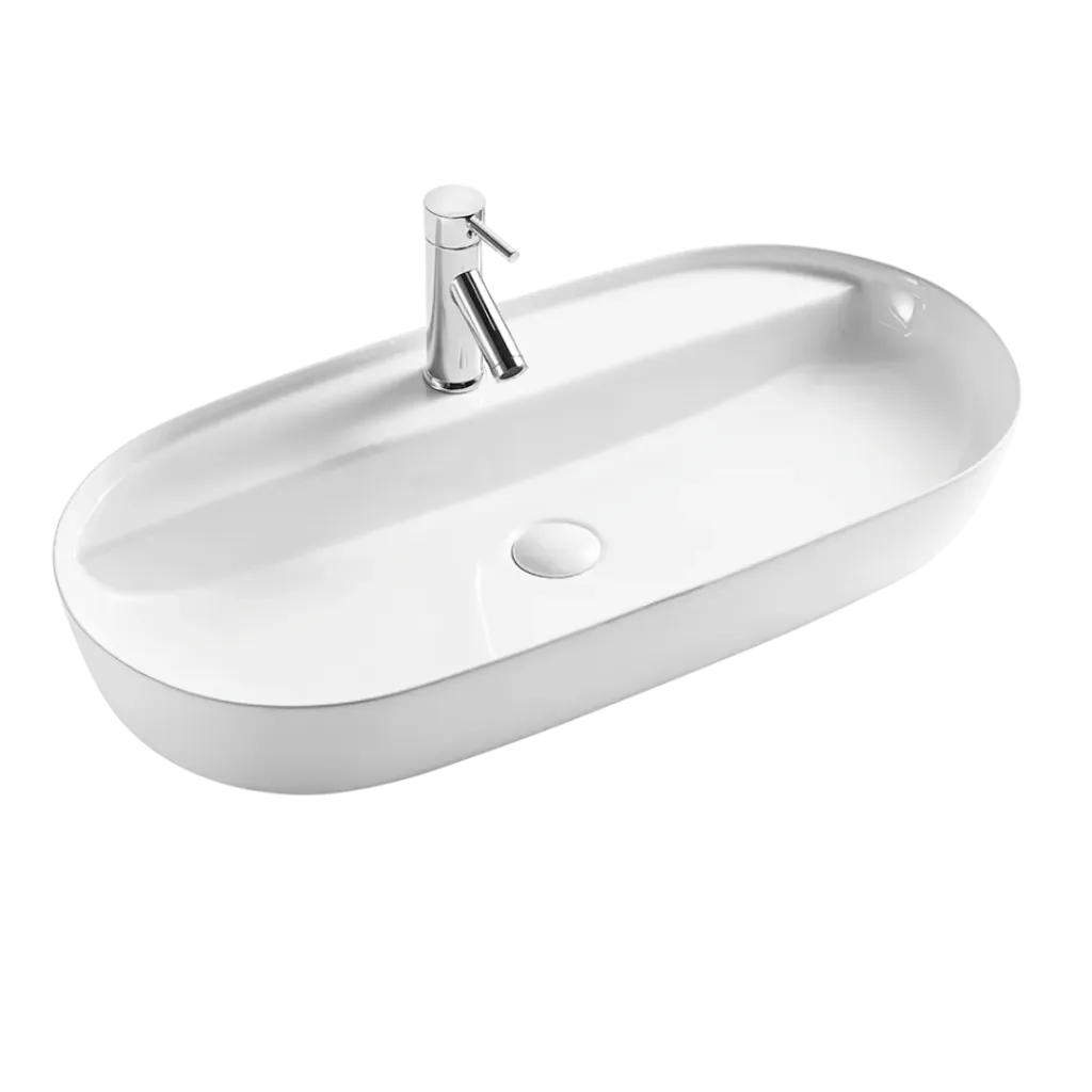 LAVAMANOS OVALADO 81.5X41X13.5CM BLANCO KUBO