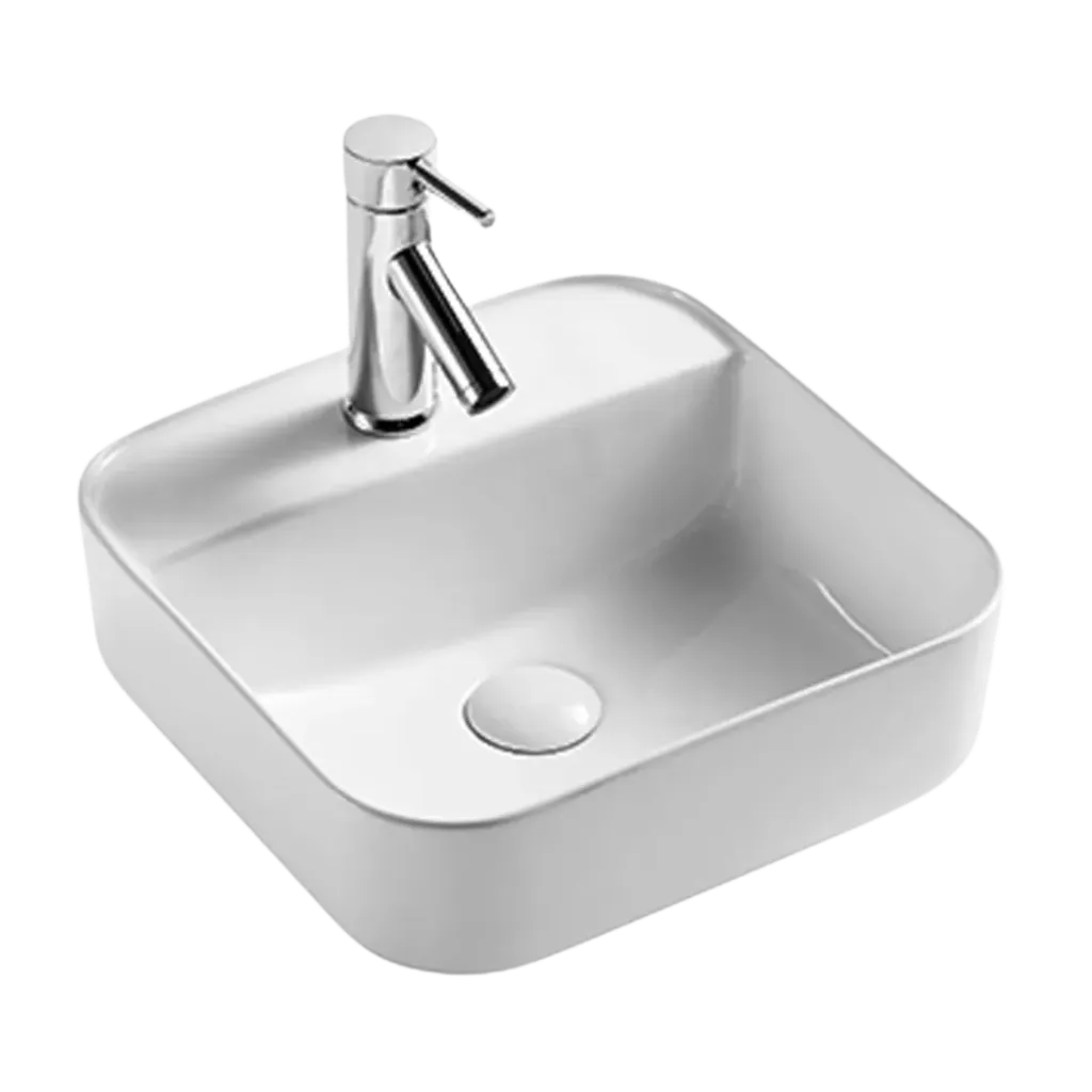 LAVAMANOS CUADRADO 39X39X12CM BLANCO KUBO