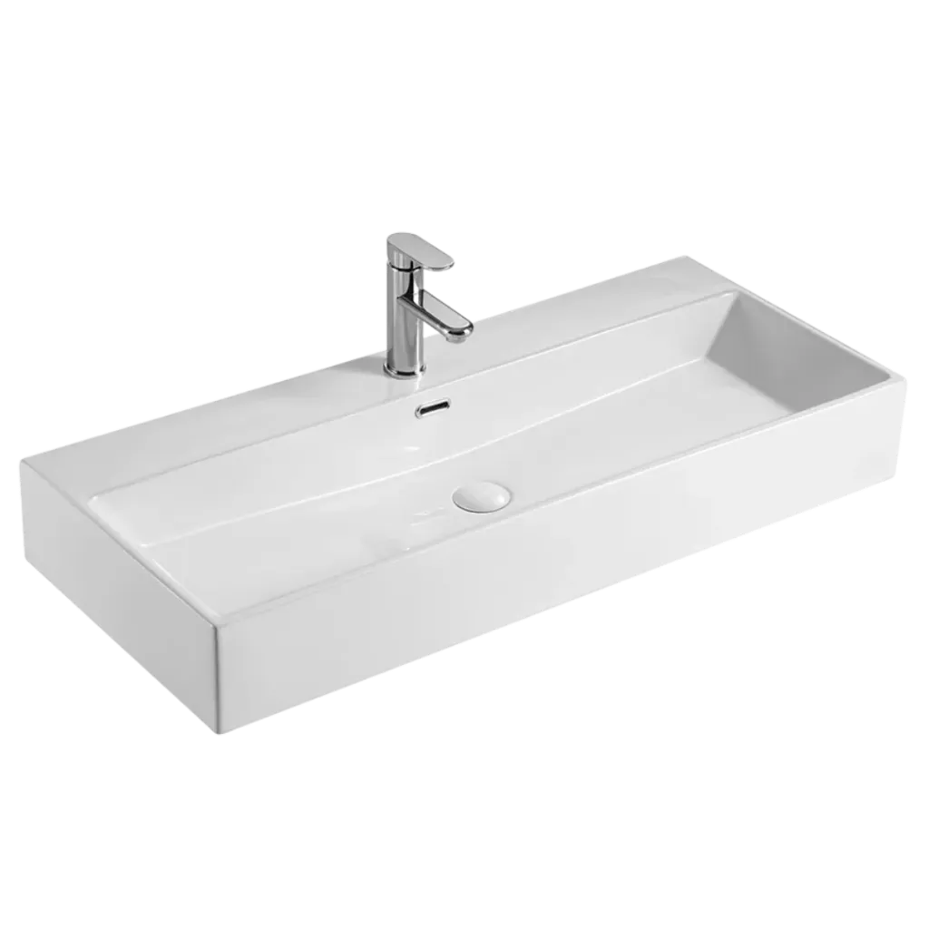 LAVAMANOS RECTANGULAR 100CM BLANCO KUBO