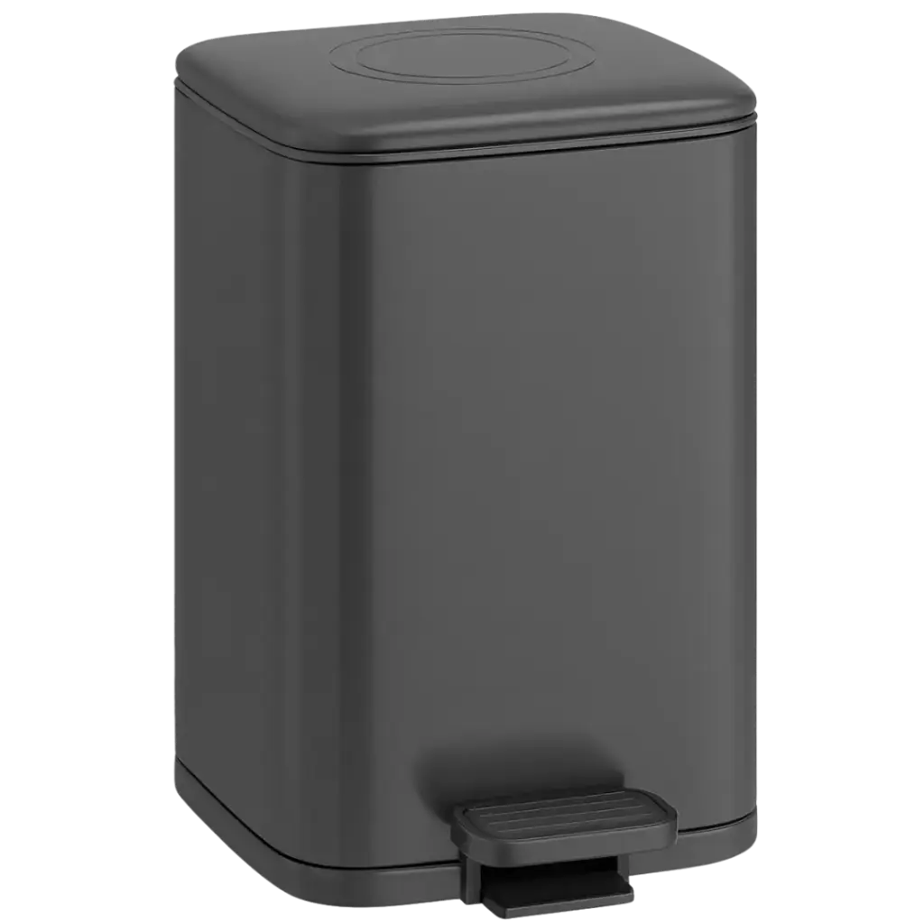 [PAP-003] PAPELERA CUADRADA 9L GUN METAL EUROPA