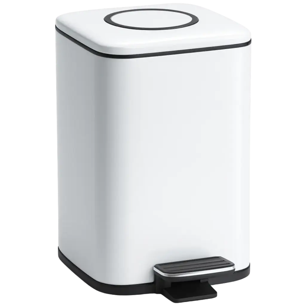 [PAP-004] PAPELERA CUADRADA 9L BLANCO MATE EUROPA