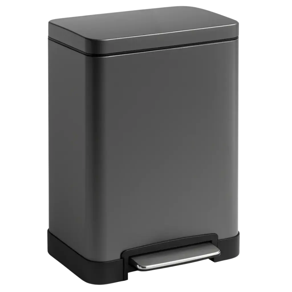 PAPELERA RECTANGULAR 20L GUN METAL EUROPA