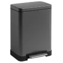 PAPELERA RECTANGULAR 20L GUN METAL EUROPA
