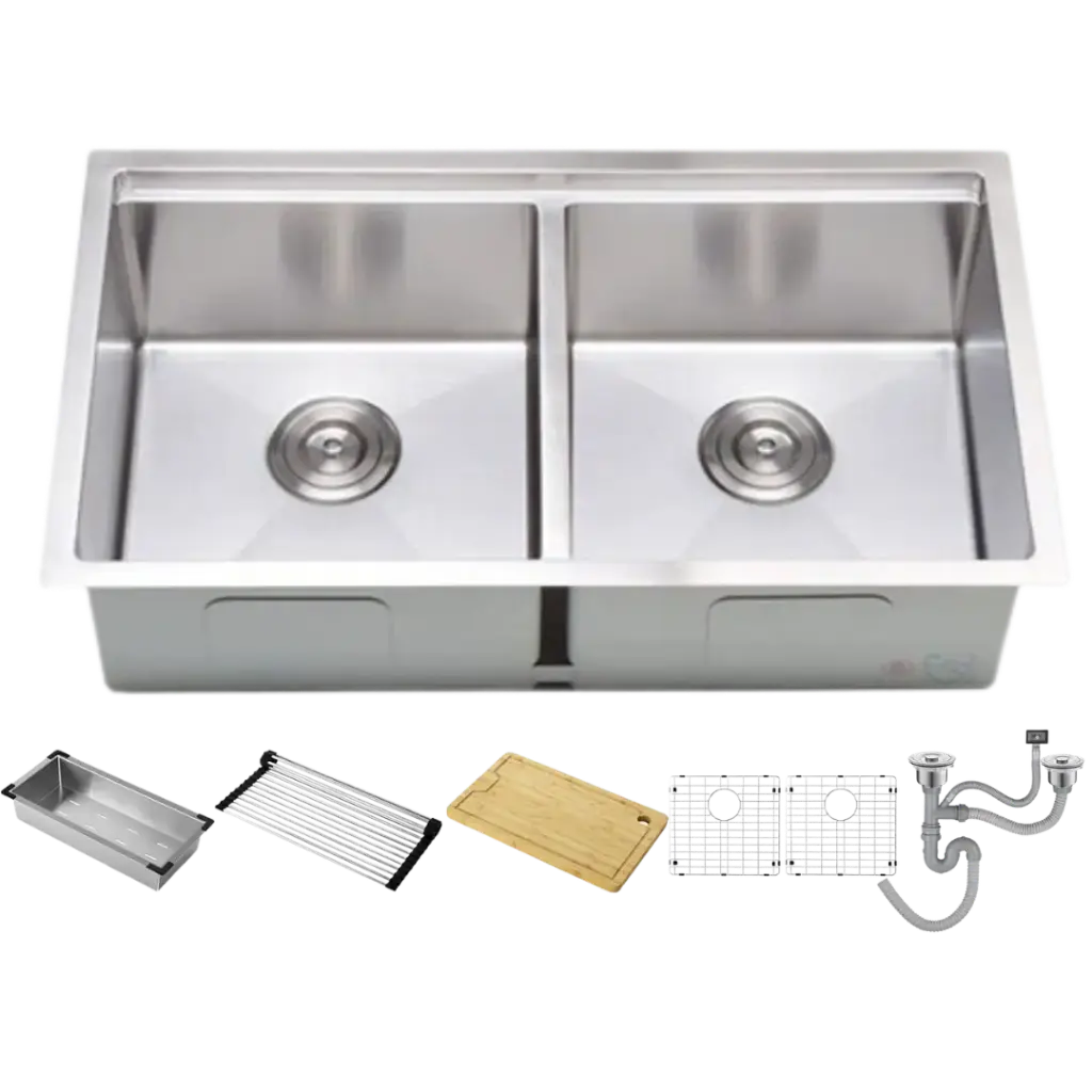 FREGADERO DOBLE TINA 81CM SATINADO EUROPA