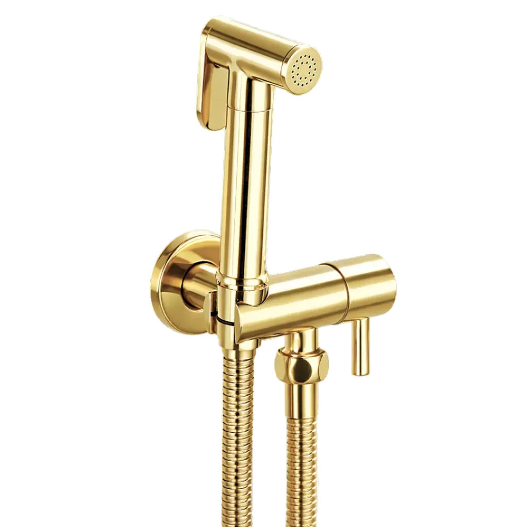 DUCHA DE MANO REDONDA ORO BRILLANTE KUBO