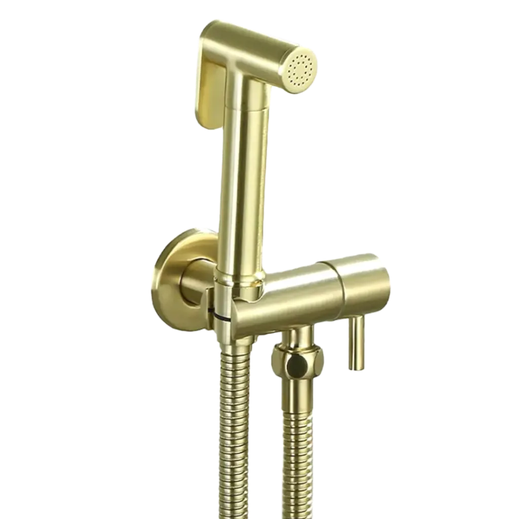 [KU-180109BG] DUCHA DE MANO REDONDA ORO MATE KUBO