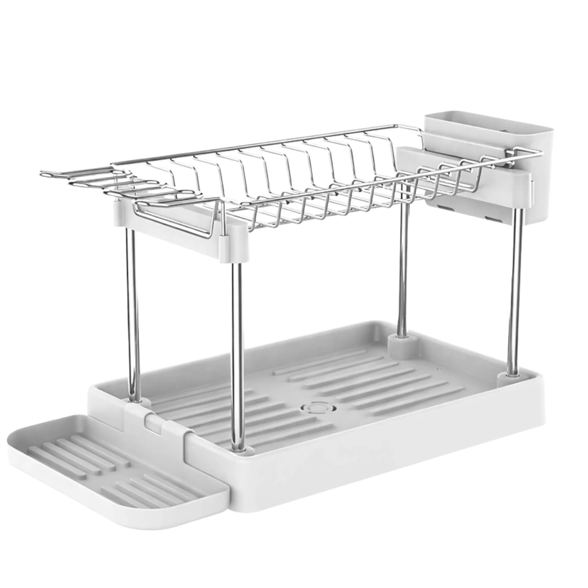 [PLA.02.07] ESCURRIDOR DE PLATOS 2 NIVELES BLANCO BARI