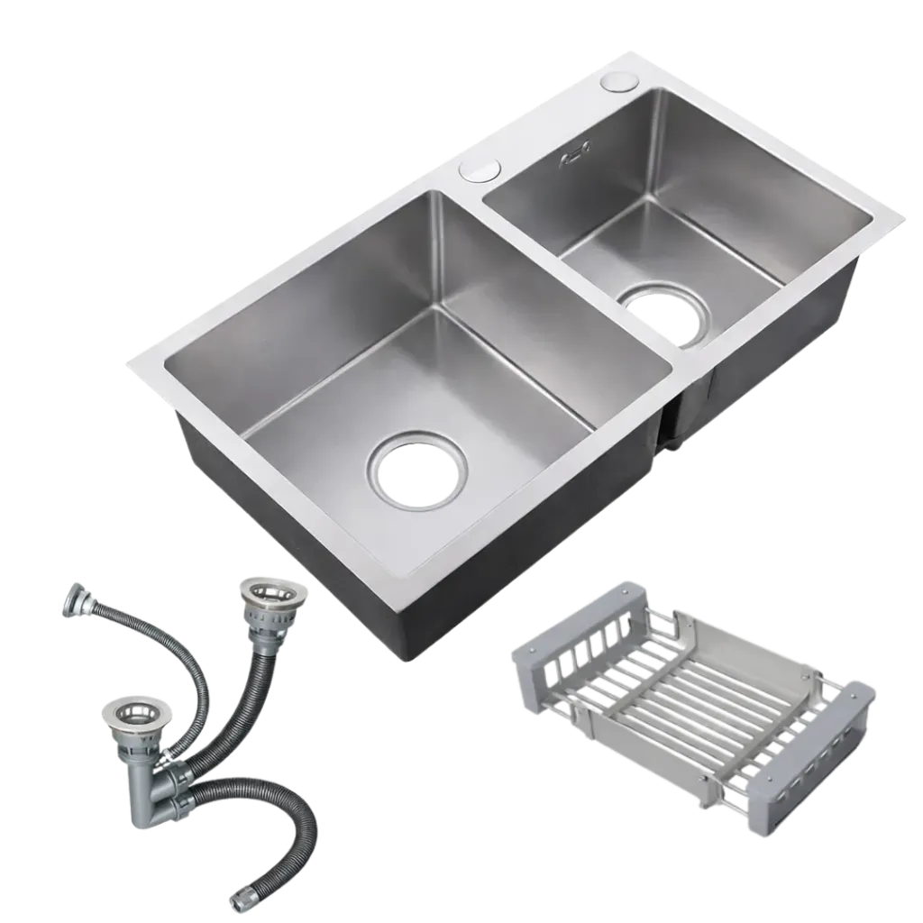 [GB-592] FREGADERO DOBLE TINA 78CM SATINADO SV