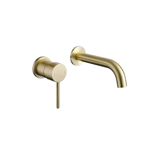 [GRILAV-025] GRIFERIA DE LAVAMANOS DE PARED TOLEDO DORADO MATE EUROPA