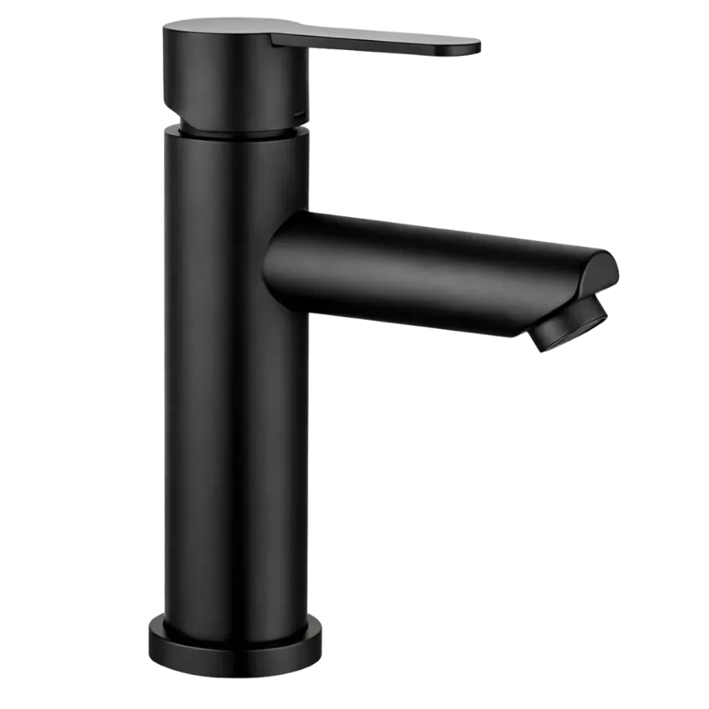 [GB-961] GRIFERIA DE LAVAMANOS BAJA REDONDA NEGRO MATE SV