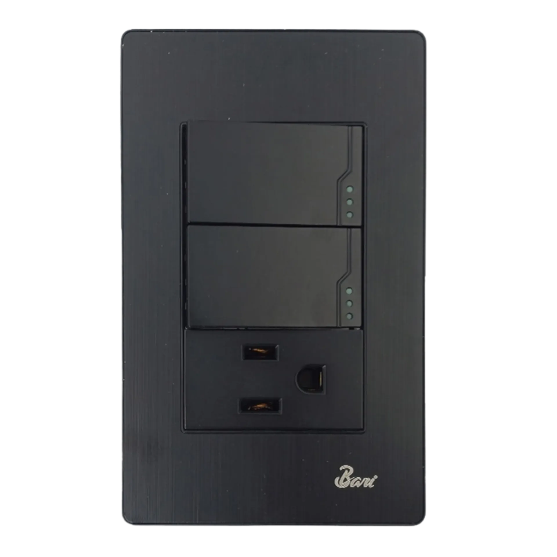 [INT.07.12] INTERRUPTOR DOBLE + TOMA CORRIENTE CON TIERRA BUIO BARI