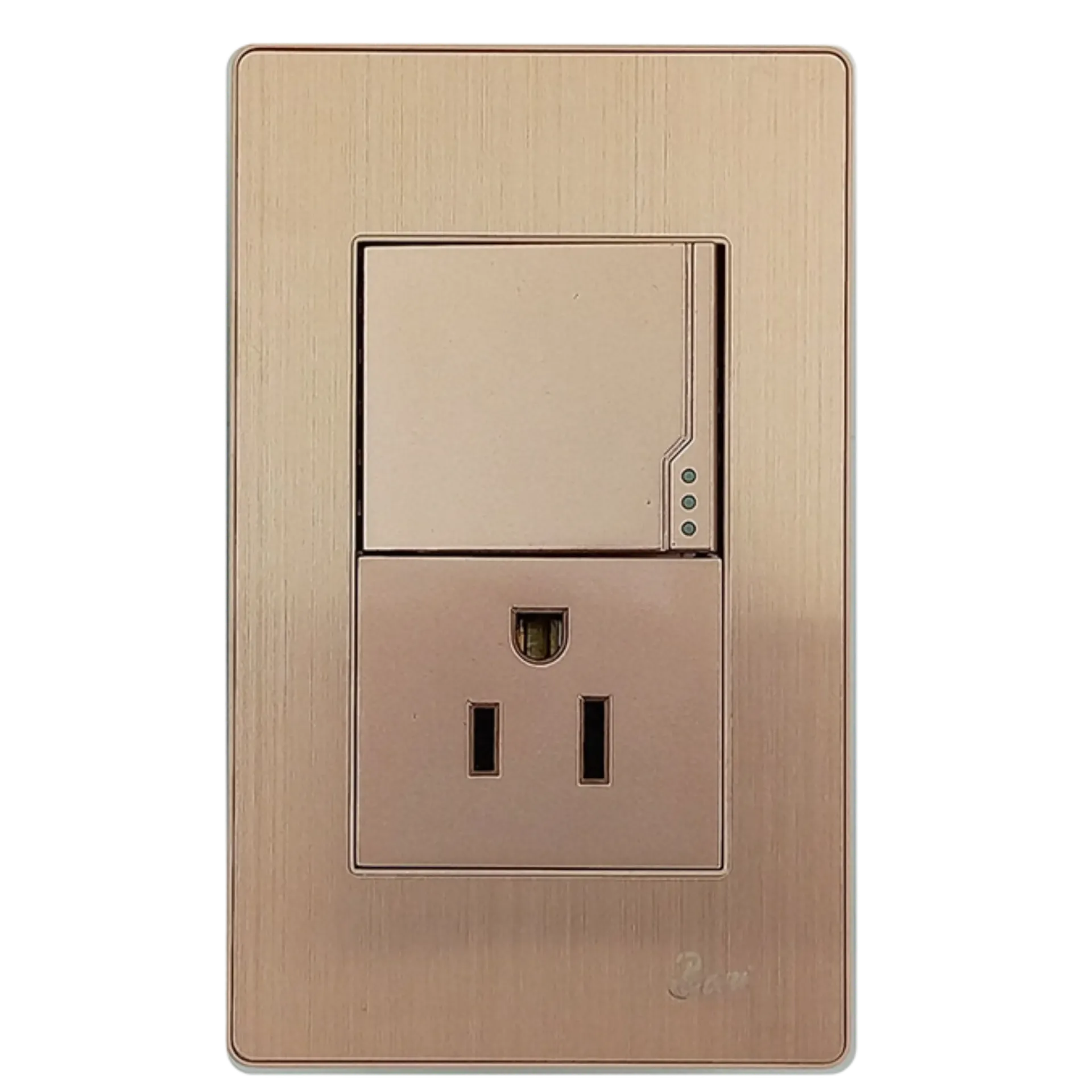 [INT.03.08] INTERRUPTOR + TOMA CORRIENTE CON TIERRA OTTONE BARI