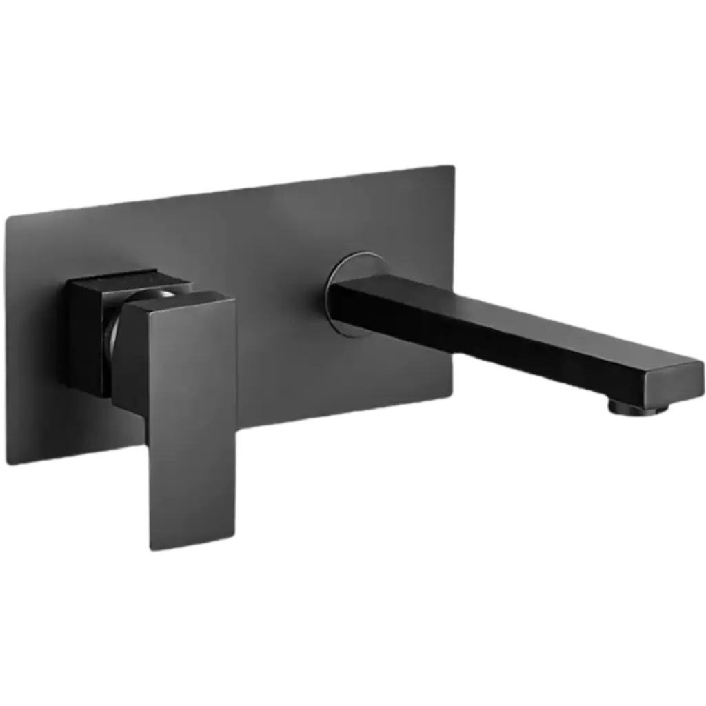 [GRILAV-029] GRIFERIA DE LAVAMANOS DE PARED VALENCIA NEGRO MATE EUROPA