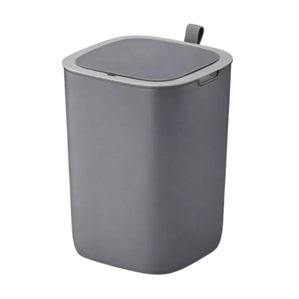 [PAP-754] PAPELERA CUADRADA CON SENSOR 12L GRIS EKO
